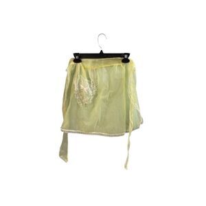 Vintage apron, women’s yellow lease detail, sheer, so small/medium